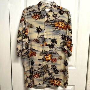 Pierre Cardin Tropical Paradise Short Sleeve Pocket Shirt Size L